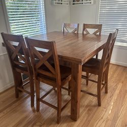 Extendable Dining Room W/ 6 Chairs
