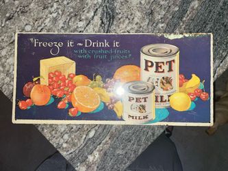 Antique Pet Milk Porcelain Sign, 1927 Original