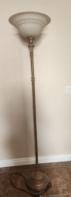 Torchiere Floor Lamp with Glass Shade