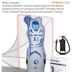 Jecarden Inflatable Lacrosse Goalie Lacrosse Shot Blocker Dodging Dummy for Lacrosse (Goal NOT Included) with Air Pump Lacrosse Training Equipment for