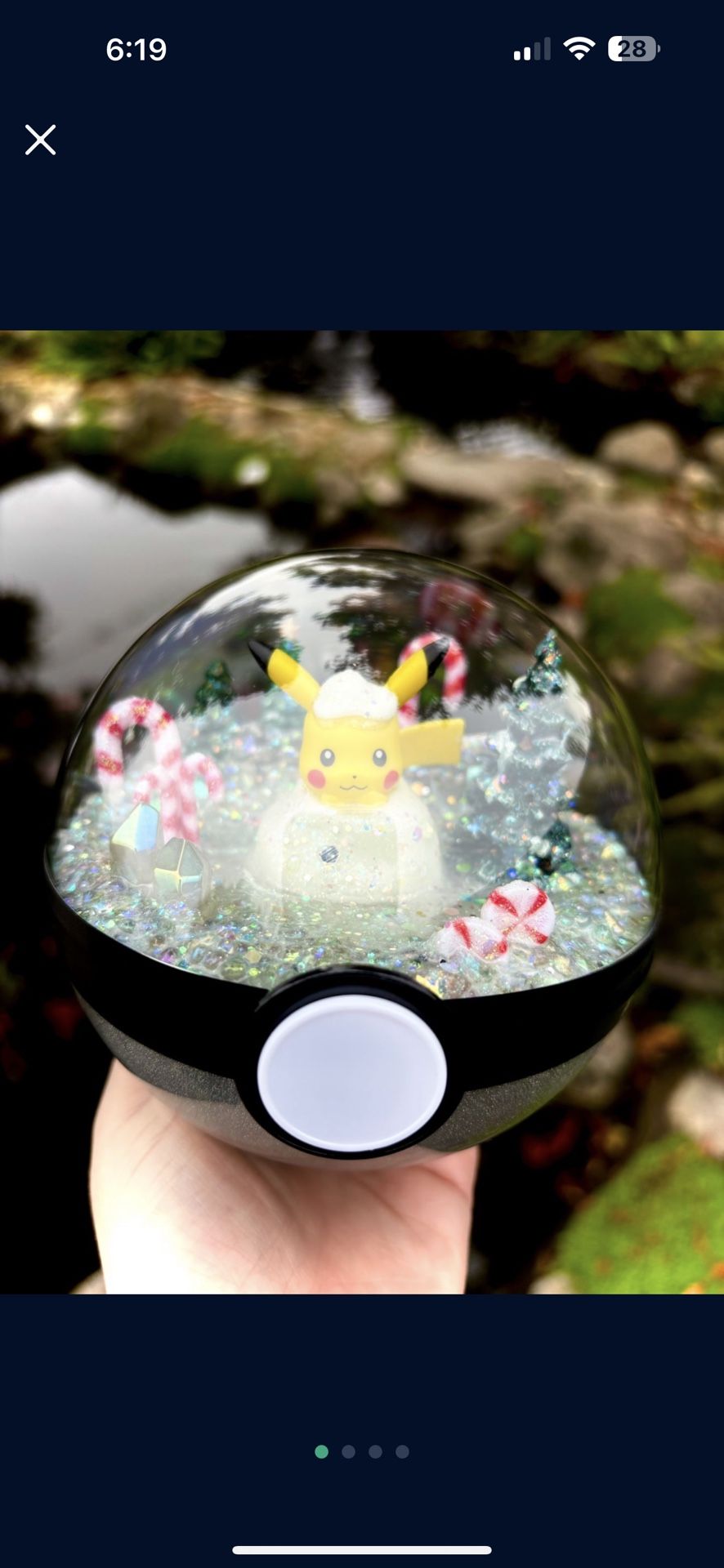 Pikachu Pokemon Pokeball Christmas Terrarium Anime Manga Pokemon Cards