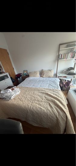 Elm Bed frame / full matress/ pillows n sheets Full
