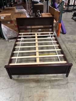 (Assembled) New 58”x80” Full Size Wooden Bed Frame