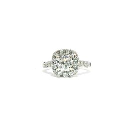 Ladies 1.45 Tcw (.85 Center) Diamond 14k White Gold Engagement Ring Size 6 11054112