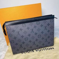 Fashion Designer Pochette Voyage MM Handheld Toiletry Bag Medium Size Men's Light Gray/Black