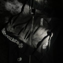 Chrome Hearts Zip-up Hoodie Virtical Text New With Tags