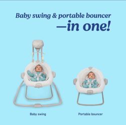 Graco DuetConnect LX 2-in-1 Baby Swing and Bouncer, Wales 6 Speeds, Calming Vibration, Gentle, Soothing Sounds, Seat Recline with Infant Head Support,