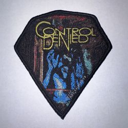 CONTROL DENIED, SEW ON BLACK BORDER WOVEN PATCH