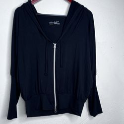 Nicole Miller Dream Zipper Hoodie Women's  Black Size XL  NWT