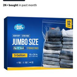 Brand new 12 large storage bags 18" x 24". BPA free. 