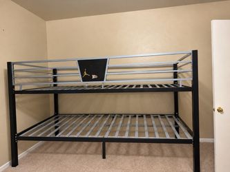 Heavy Duty Metal Bed Frame, Twin Over Twin Or Full Over Twin Bunk Bed with Full Easy Assembly, Without Mattress