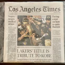 Lakers 2020 Championship Newspaper 17th Title LeBron James