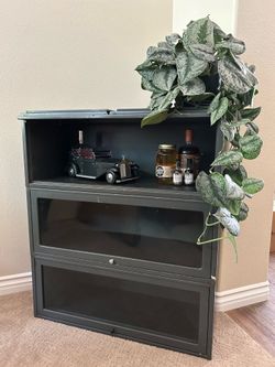 Vintage Globe Wernicke Midcentury Industrial Three-Stack Barrister Bookcase