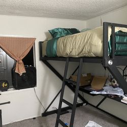 Loft bed With Desk And Mattress