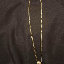 10k Plated Gold Charm And Necklace 
