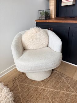 Wayfair Upholstered 360° Swivel Boucle Accent Chair With Lumbar Support