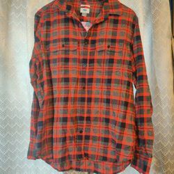 Men's Old Navy Size L Plaid Red Grey