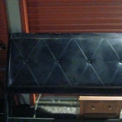 Queen Leather Sleigh Bed Frame And Side Railings