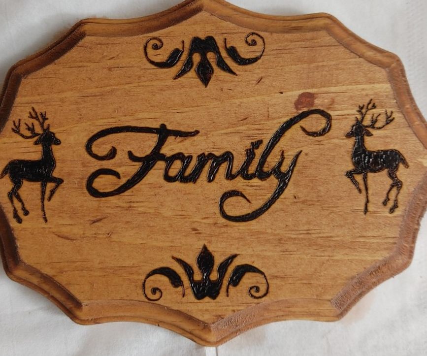 Pyrography FAMILY sign