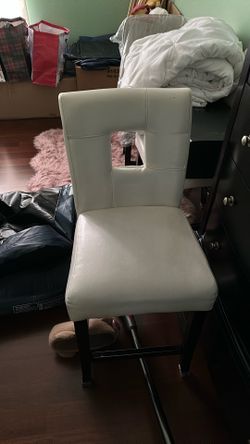 Bar Height Leather Chair White Great Cushion