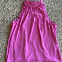 Pink bow-back sleeveless top — S/M