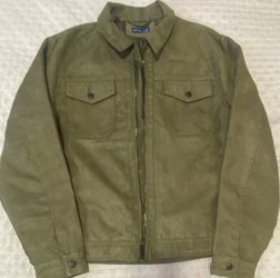 Apt. 9 - Men’s Olive Faux Suede Trucker Jacket, Size L