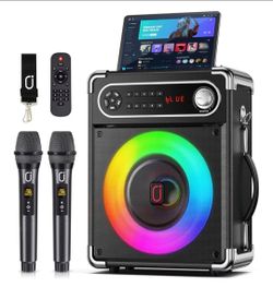 JYX Karaoke Machine with Two Wireless Microphones,