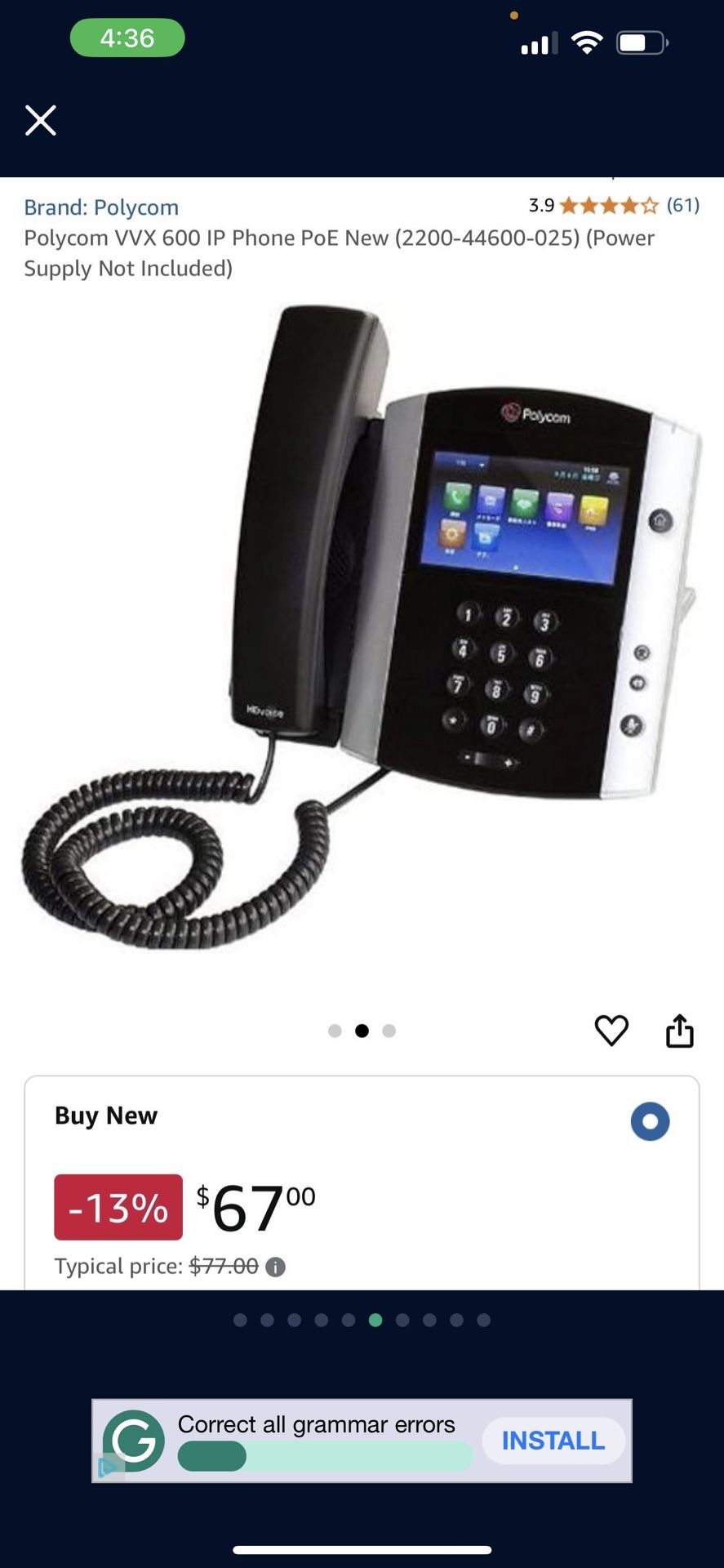 5 BRAND NEW Polycom vvx 600 gigabit ip phones