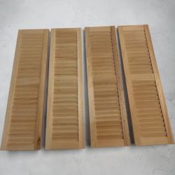 Miniature Unfinished Wood Louvered Shutter Panels Set of 4