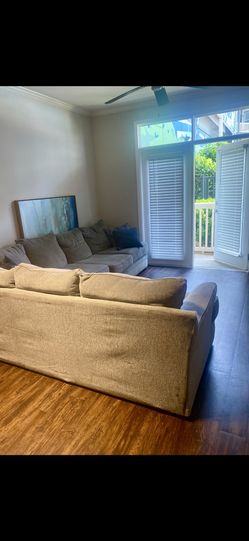 Gray sectional couch for sale. Comfortable, spacious,