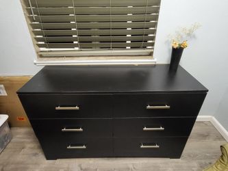 Black 6-Drawer Double Dresser