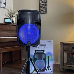 15” IQSound Bluetooth Rechargeable Speaker With Microphone and LED Lights Display . Brand NEW…….. 