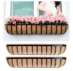 Brand New 2 Pack Of 48" Wall Hanging Planter Boxes With Coco Liner