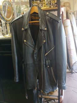 vintage black leather motorcycle jacket by Remy Garson