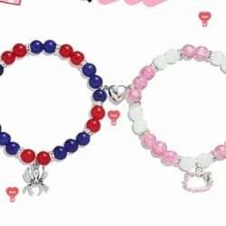 2pcs Couples Bracelets For Women Men, Matching Bracelets For Couples, Matching Heart Bracelets For Boyfriend Girlfriend Best Friend