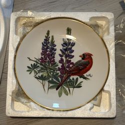 Vintage Gorham China The Cardinal and Lupine Collector Plate 1980 Fleetwood