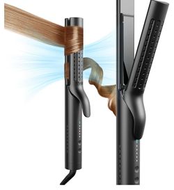 TYMO Airflow 2.0 Curling Iron Flat Iron-Hair Straightener and Curler 2 in 1 1.25 Inch Curling Wand for Long Short Hair, Dual Voltage for Travel, 54 Mi