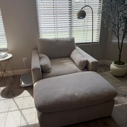 Living Spaces Chair With Ottoman