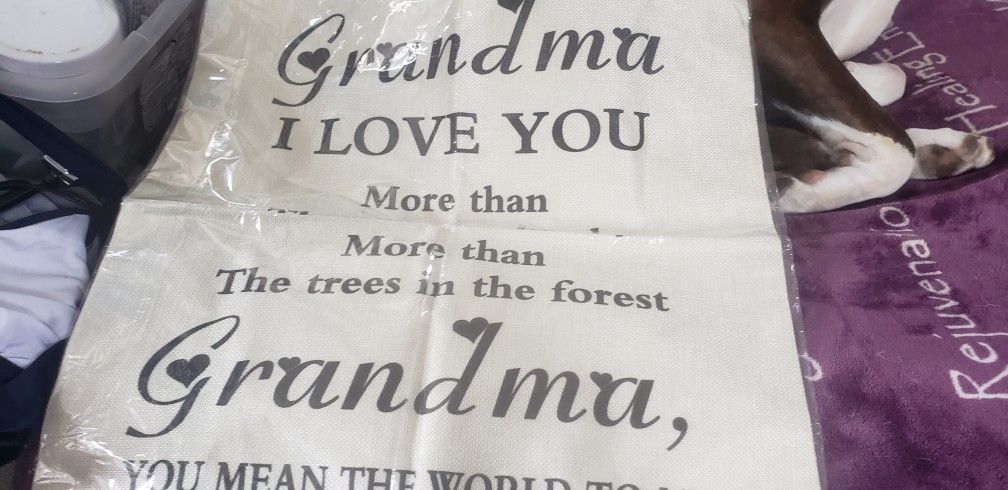 huangdd Grandma You Mean The World to me Pillow Covers ,Cotton Linen Square Waist Pillow Case for Sofa Couch Gift for Grandma 18"x 18"