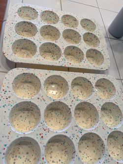 Trudeau Confetti Speckle Muffin Pans Set of 2