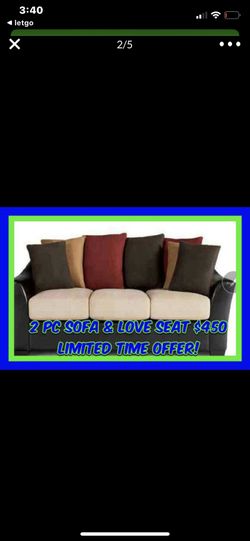 Sofa and love seat. $450. 🚚 available choice of color