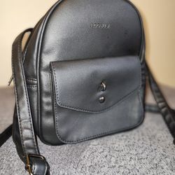 Ecosusi Black Mini Backpack Purse Faux Leather Small Convertible Fashion Bag