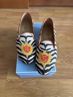 Bespoke Stubbs & Wootton Mens Needlepoint Slipper, Size 11.5 