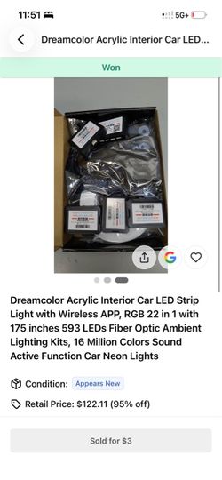 LED lights for inside vehicle