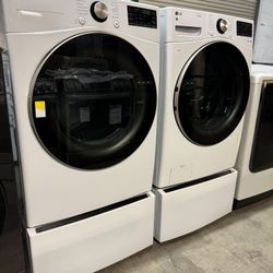 🔥 NEW LG WASJER AND GAS DRYER SET WITH PEDESTALS 💸 DEAL 💸