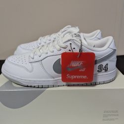 Nike SB Supreme White Metallic Silver Size 9 And 9.5