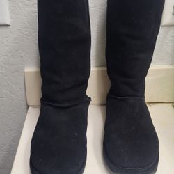 Black Fur Boots Size 6.5