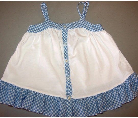 Ralph Lauren Girls 24M White And Blue Top