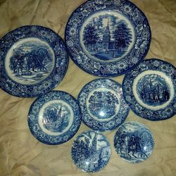 ***HIGHLY  COLLECTABLE*** LIBERTY BLUE COLLECTOR SERIES  DISHWARE