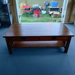 Sold oak coffee table